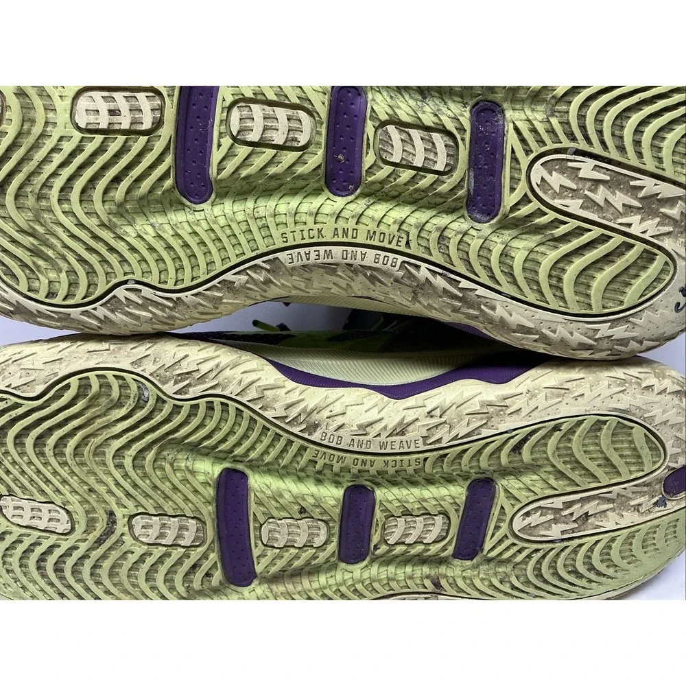 ADIDAS Dame 8 Mens 4th Quarter KO Basketball Shoe Sz 10.5 Yellow Purple Sneakers